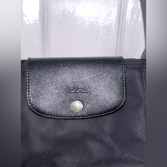 Longchamp shoulder bag! Black with black leather! Rarely used! - Picture 2 of 2